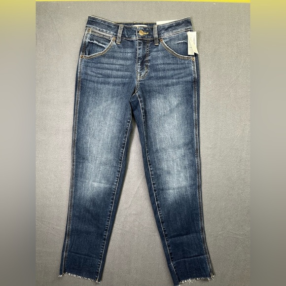 Maurices Classic Straight Crop Jeans Womens 0 Blue Denim Stretch NWT Cute 1378 - Picture 1 of 11